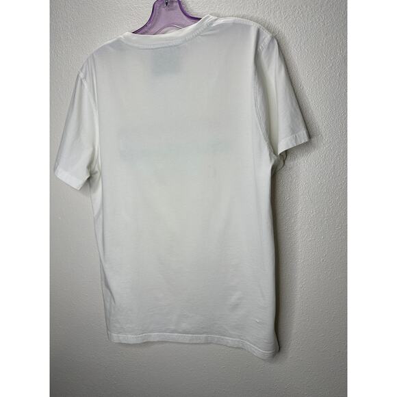 Moschino White Crewneck Short Sleeve Tee Italian Flag Moschino Graphic - Picture 6 of 11